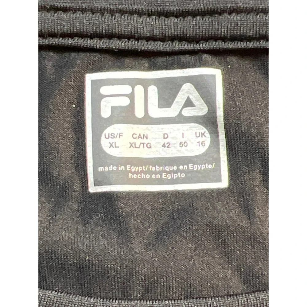 Fila Womens Crew Tee With Graphic Black Short Sleeve Logo T-Shirt SW018646‎ XL